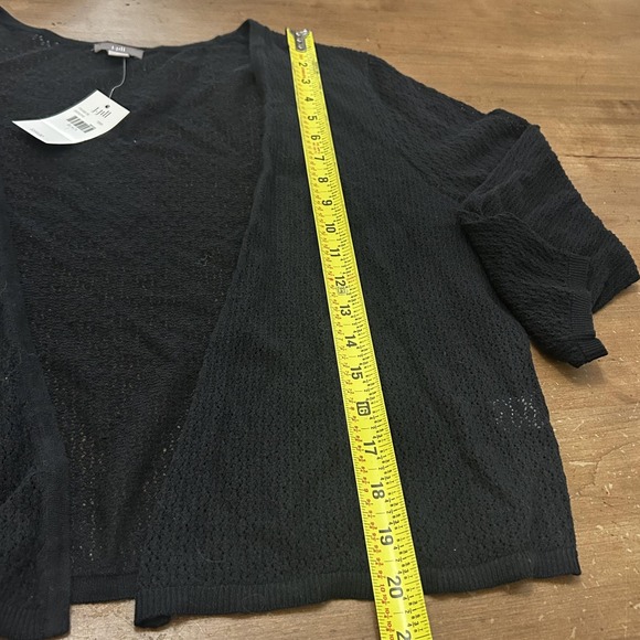 J. Jill Sweater Womens Large Black Open Front Cardigan Cotton Viscose NWT - Picture 6 of 7